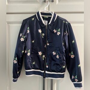 GAP Kids Girls bomber jacket with flowers. Size Small